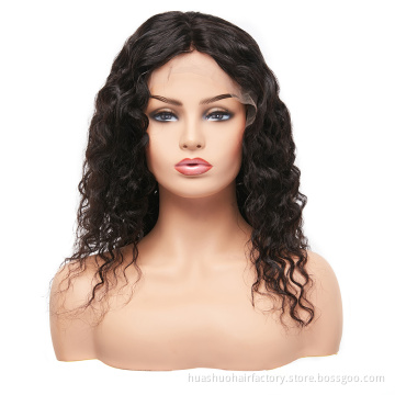 Natural Color 180 Density Overnight Delivery Virgin Unprocessed Water Wave 360 Lace Wigs
